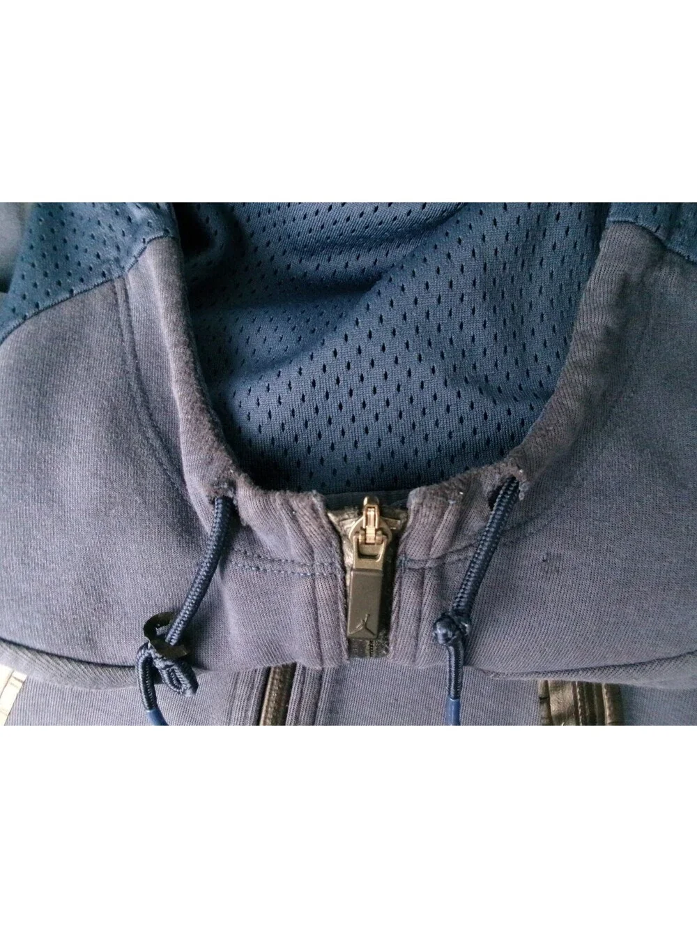 Air Jordan Lite Fleece Full Zip Hoodie Men's M Blue Zip Pocket Jacket